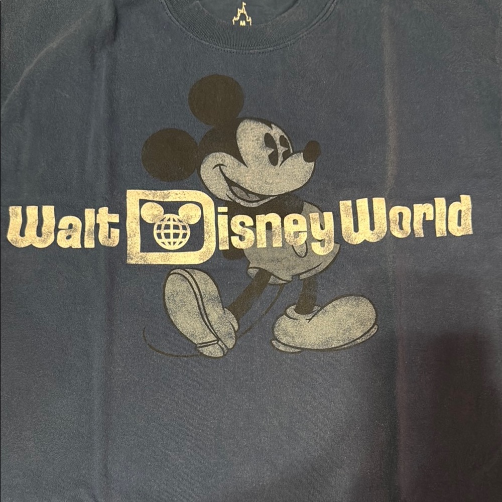 Walt Disney World Park Navy Blue White Mickey Mouse Tee - Picture 3 of 4